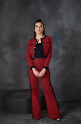 Red Black Houndstooth Co- Ord Set