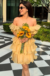 Aaina Khanna in Lemon Meringue Frill Dress