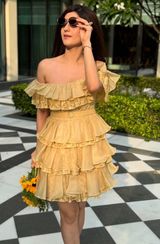 Aaina Khanna in Lemon Meringue Frill Dress