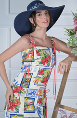 Tropical Lace Up Maxi Dress