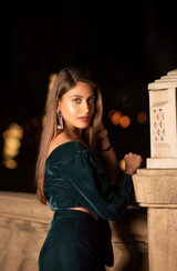 Surbhi Chandna in Teal Green Co Ord Set