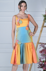 Sunset Shaded Midi Dress