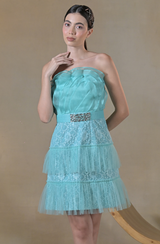 Baby Blue Ruffle Organza Dress