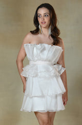White Layered Organza Dress