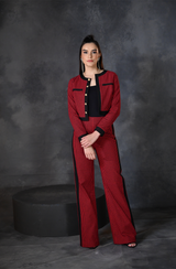 Red Black Houndstooth Co- Ord Set