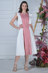 Pink & White Scallop Edge Dress