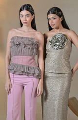 Pink Shimmer Top & Pant Set