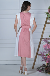Pink & White Scallop Edge Dress