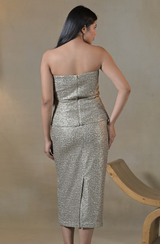 Gold Sequin Skirt Set