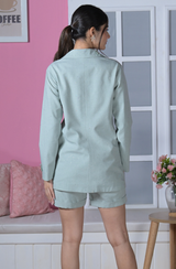 Baby Blue Linen Shorts Set