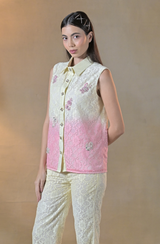 Ombré Shaded Embroidered Co Ord Set