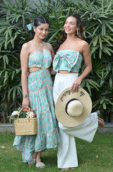 Abstract Print Bow Top