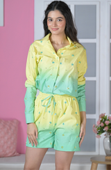 Ombré Embroidered Shorts Set