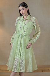 Bright Pastel Green Midi Dress