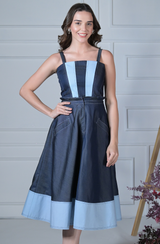 Dark Blue Denim Corset & Skirt Set