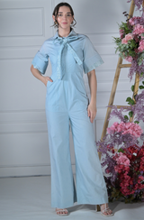 Blue Cotton Jumpsuit