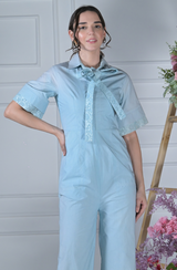 Blue Cotton Jumpsuit