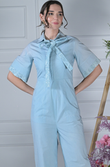 Blue Cotton Jumpsuit