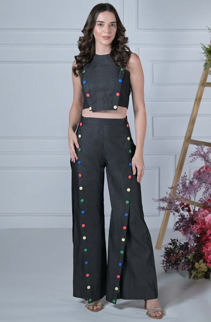 Black Denim Co Ord Set