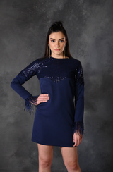 Navy Blue Mini Dress