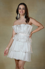 White Layered Organza Dress