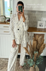 Summiyya A P Shah in Cream Embroidered Blazer Pant Set