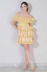 Aaina Khanna in Lemon Meringue Frill Dress
