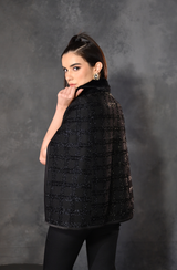 Black Shimmer Tweed Cape
