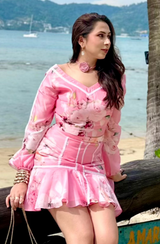 Shikha Sharma Khurana in Pink Organza Skirt Set