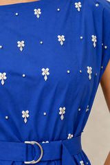 Cobalt Blue Embroidered Co Ord Set