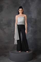 Ice Grey Drape Top
