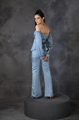 Carolina Blue Embroidered Co- Ord Set