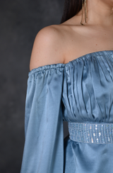 Carolina Blue Embroidered Co- Ord Set