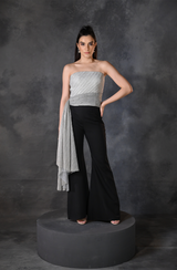 Ice Grey Drape Top