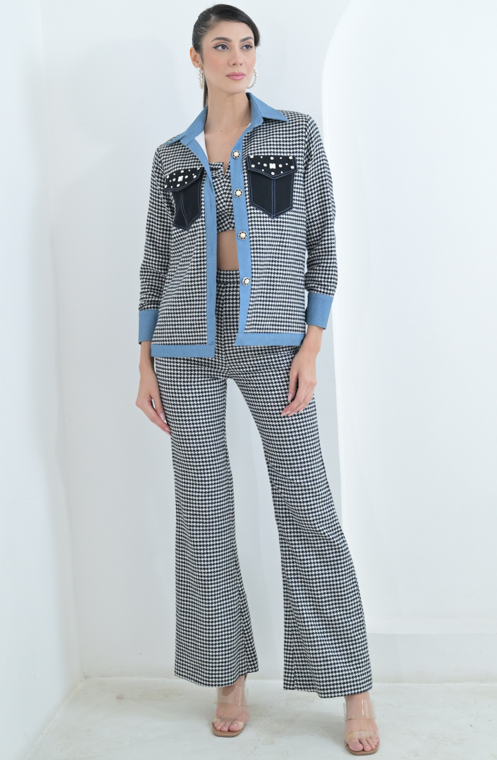 Black & White Houndstooth 3 Piece Set