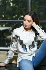 White Fringe Shirt