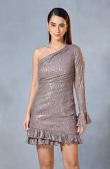 Light Lilac Sequin Drape Dress