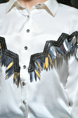 White Fringe Shirt