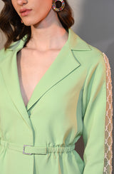 Tea Green Embellished Blazer Pant Set