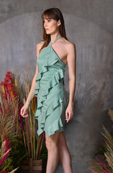 Fern Green Halter Neck Mini