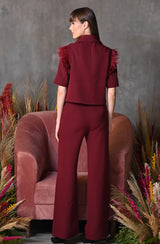 Brick Red Feather Co-Ord Set
