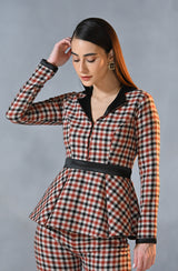 Brown Gingham Co- Ord Set