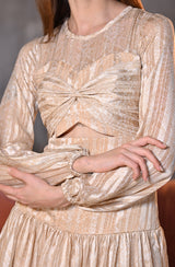 Beige Printed Mini Dress