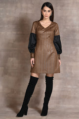 Brown Suede Dress