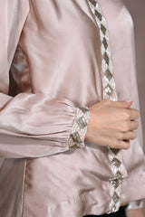 Champagne Embroidered Top