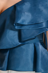 French Blue Frill Top