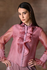 Rouge Pink Ruffle Shirt