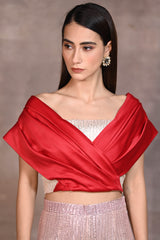 Red Shaded Sequin Co Ord Set