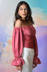 Fuchsia Pink Strapless Top