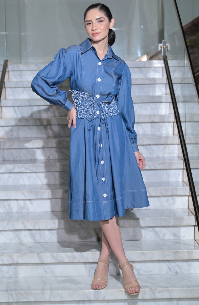 Blue Denim Shirt Dress